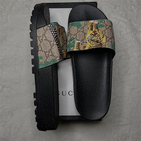 gucci bengal tiger slides barneys|Gucci bengal slide for sale.